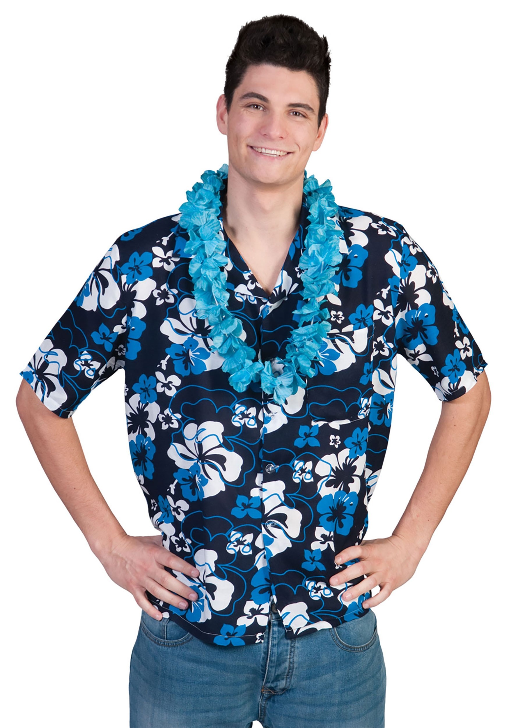 Hawaiian Blue Hibiscus Men's Shirt
