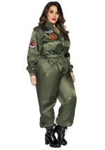 Top Gun Women's Plus Size Flight Suit Costume