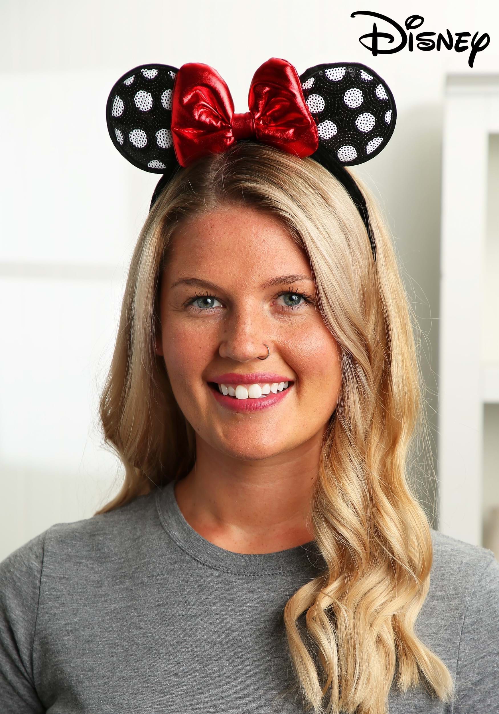 Minnie Mouse Polka Dot Sequined Ears Headband Accessory