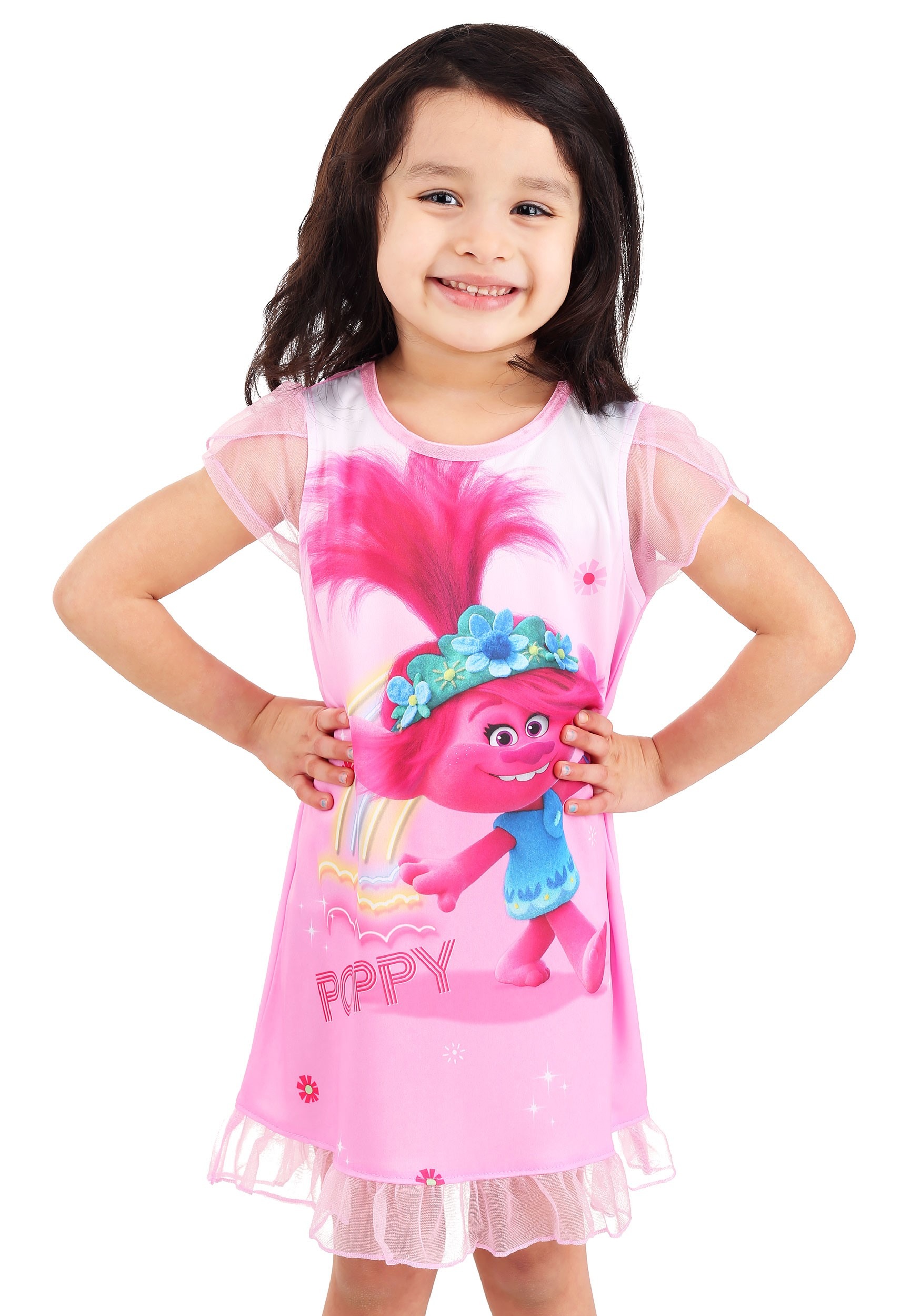 Trolls Girls Poppy Dorm Nightgown for Toddlers