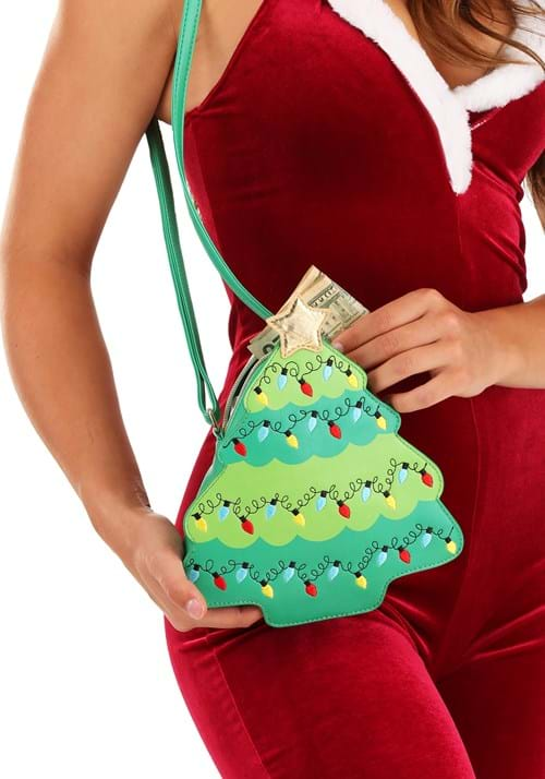 Green Christmas Tree Crossbody Purse