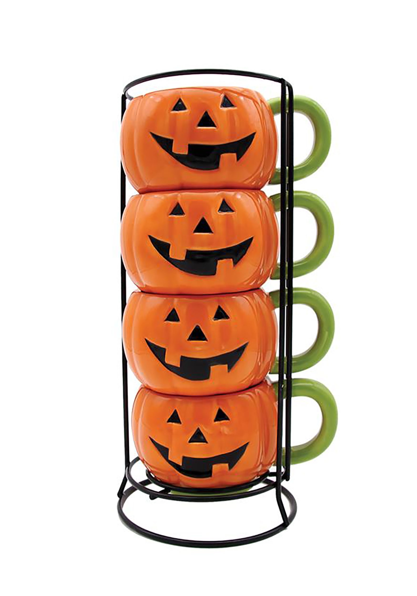 Jack-o-Lantern Halloween Stacking Mug Set