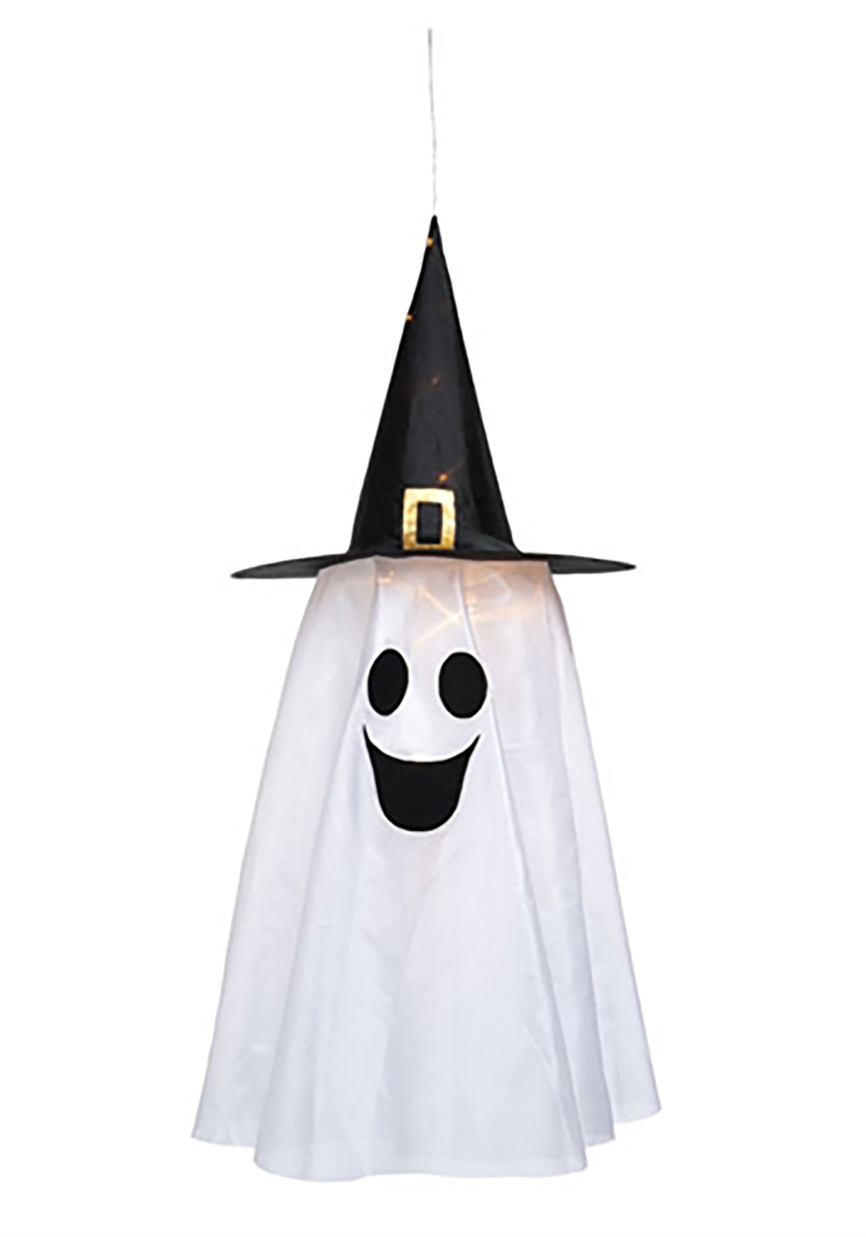 Light Up Fabric Witch Hat Ghost