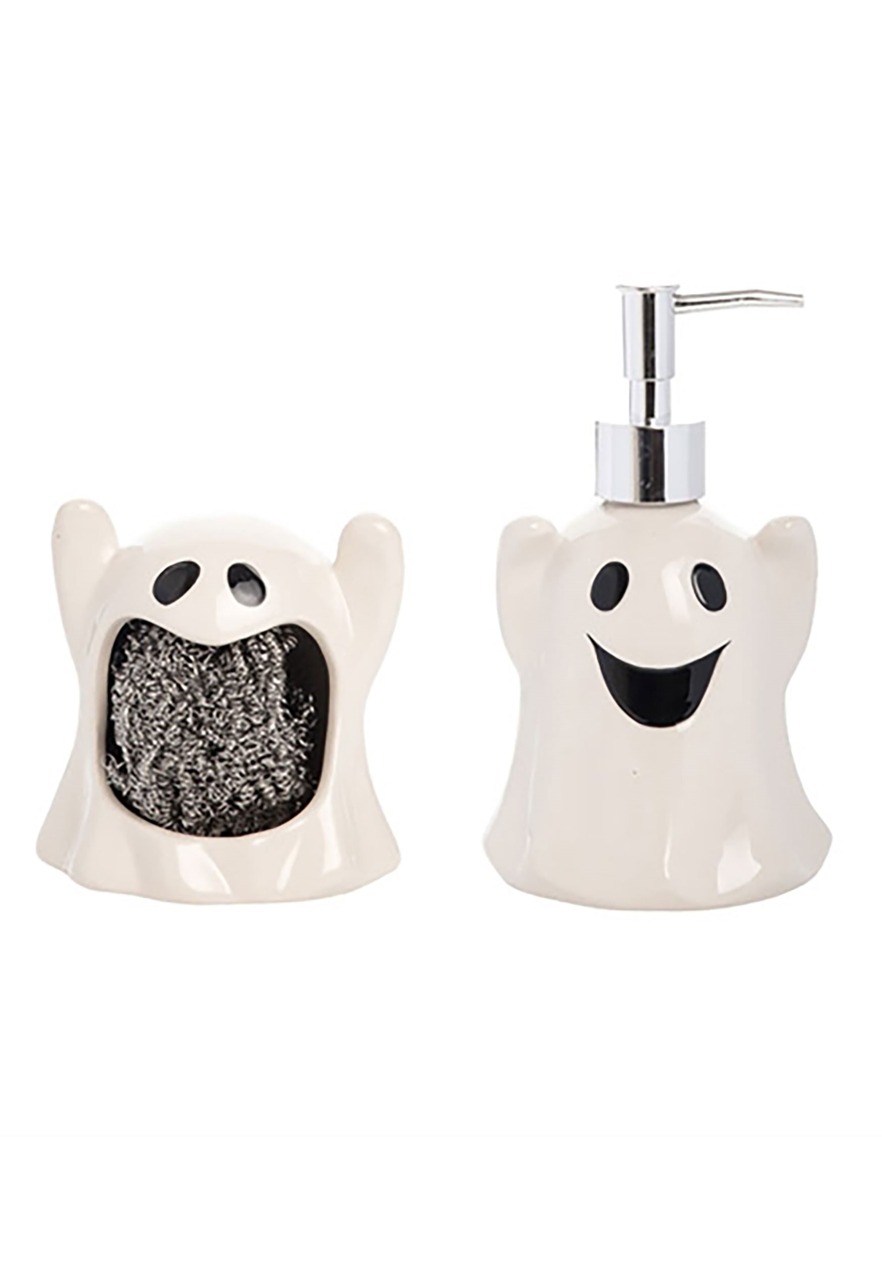 Ghost Sponge Holder & Soap Dispenser Set - Halloween Decor