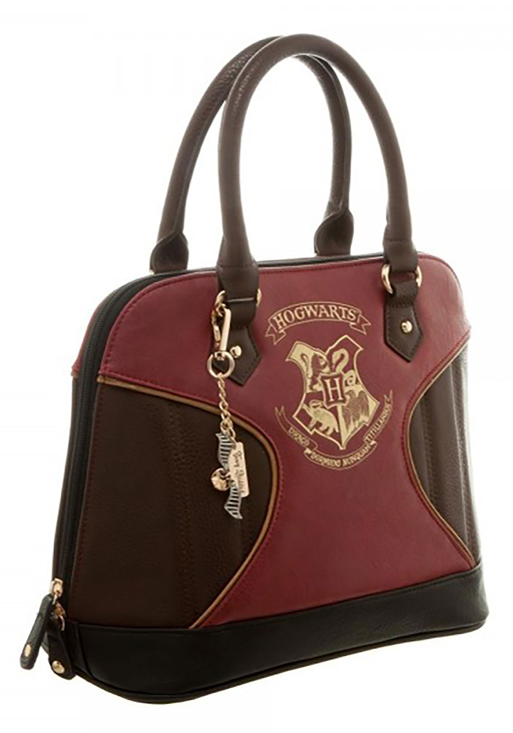 Gold Hogwarts Crest Harry Potter Print Jrs. Dome Handbag