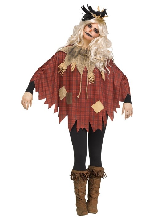 Womens Scarecrow Costume Poncho