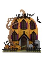 Light-Up Wooded Jack-O Lantern House Table Décor Alt 1