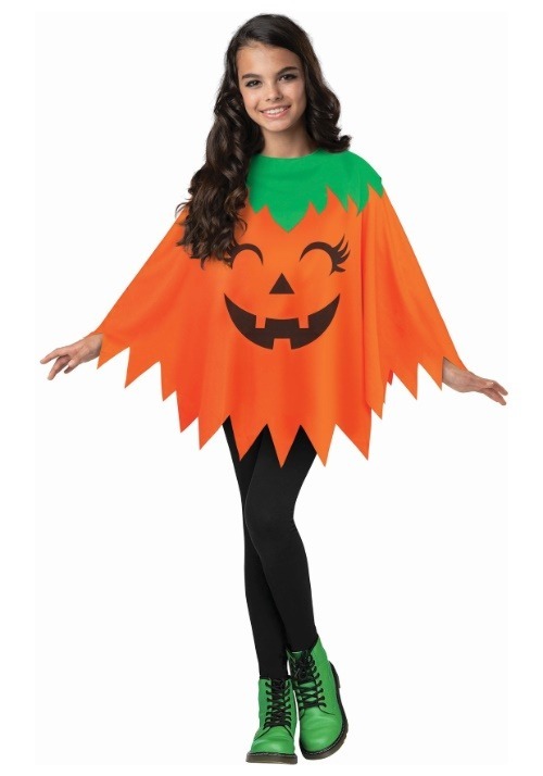 Child Pumpkin Poncho