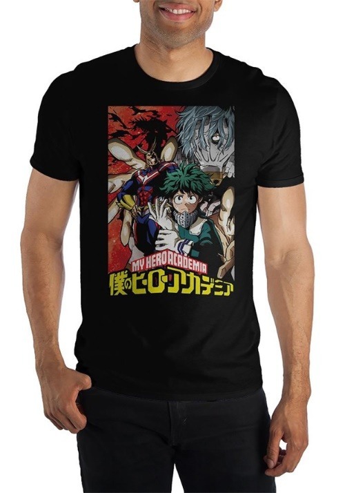 Mens My Hero Academia Black T-Shirt