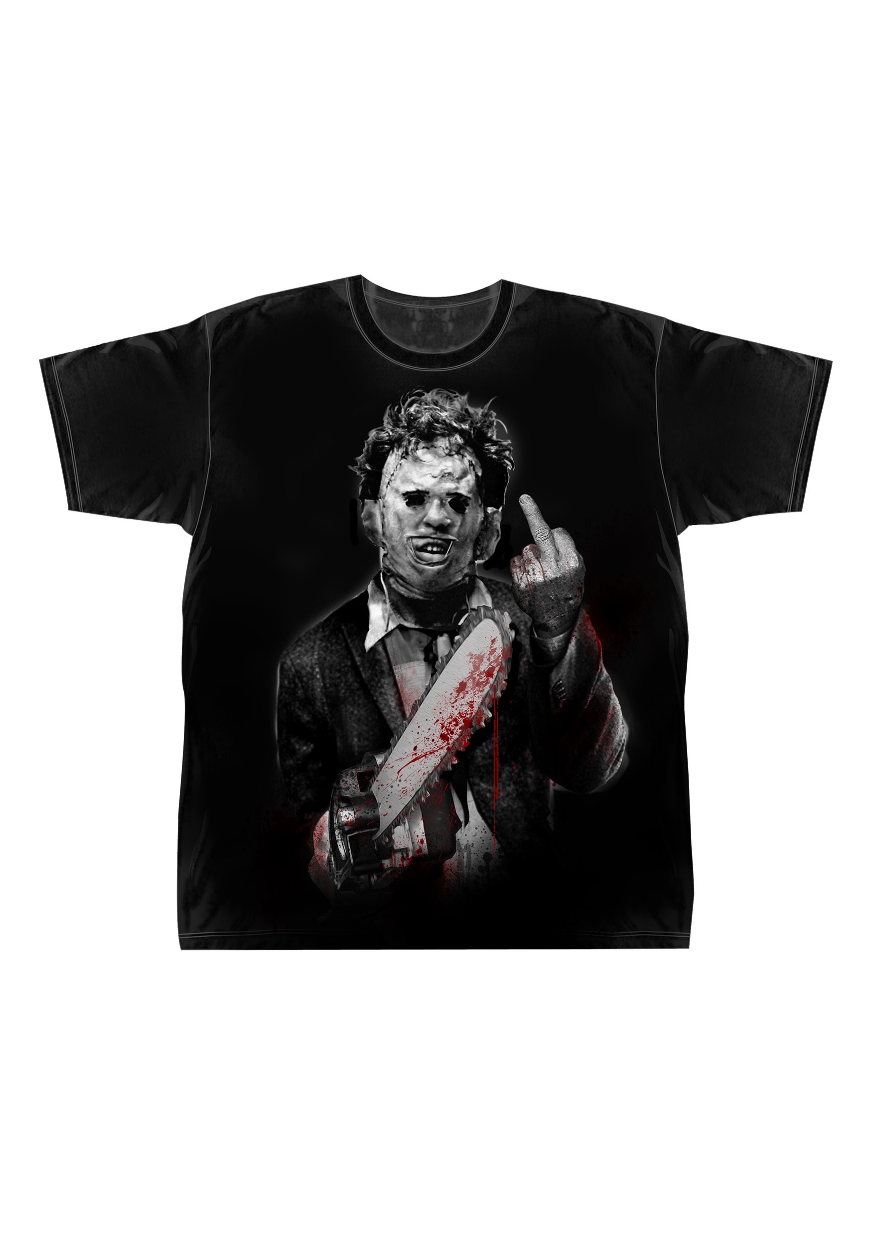 Texas Chainsaw Massacre - Leatherface Middle Finger Men's Black T-Shirt