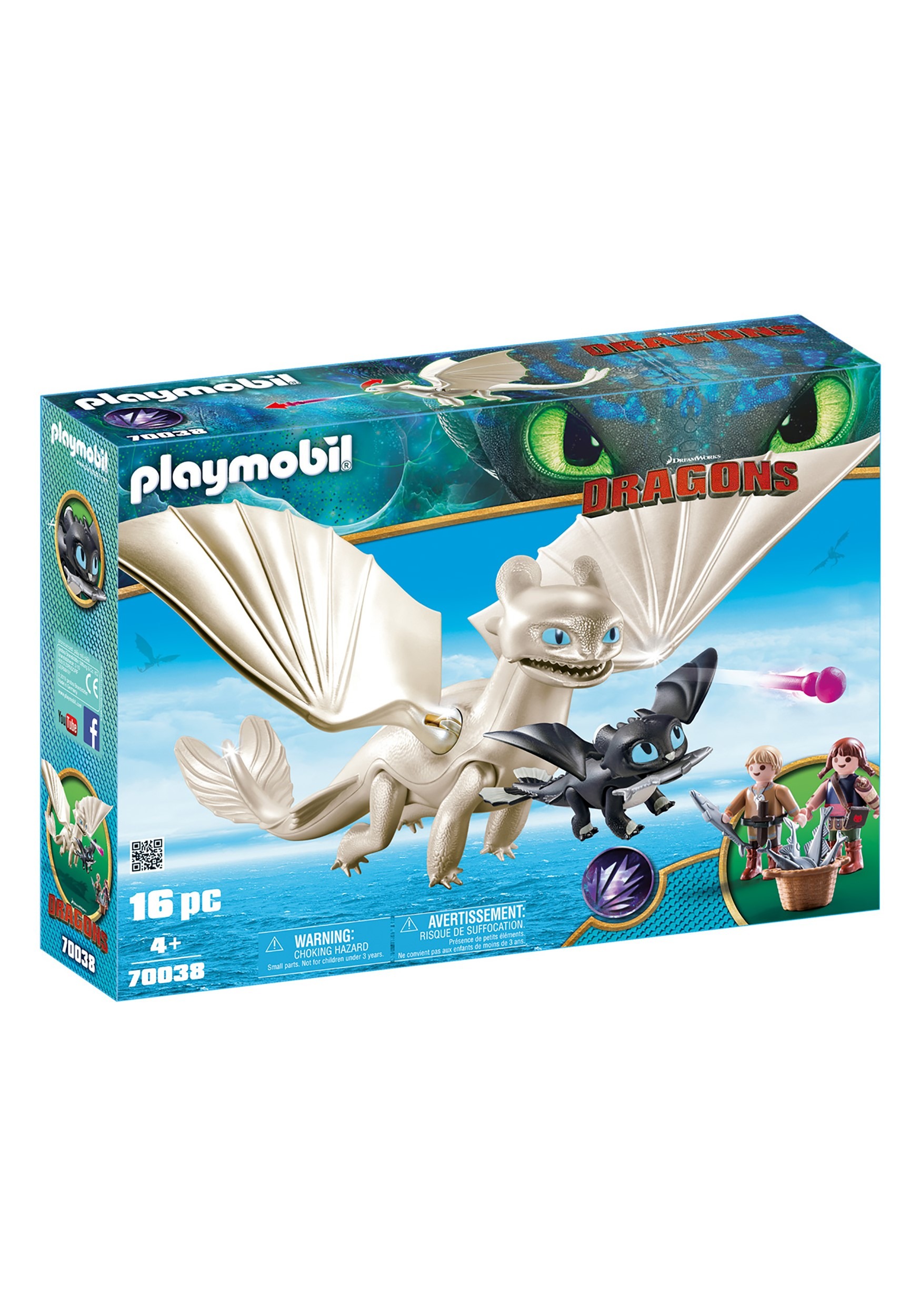 Playmobil: How to Train Your Dragon Light Fury with Baby Dragon and Children