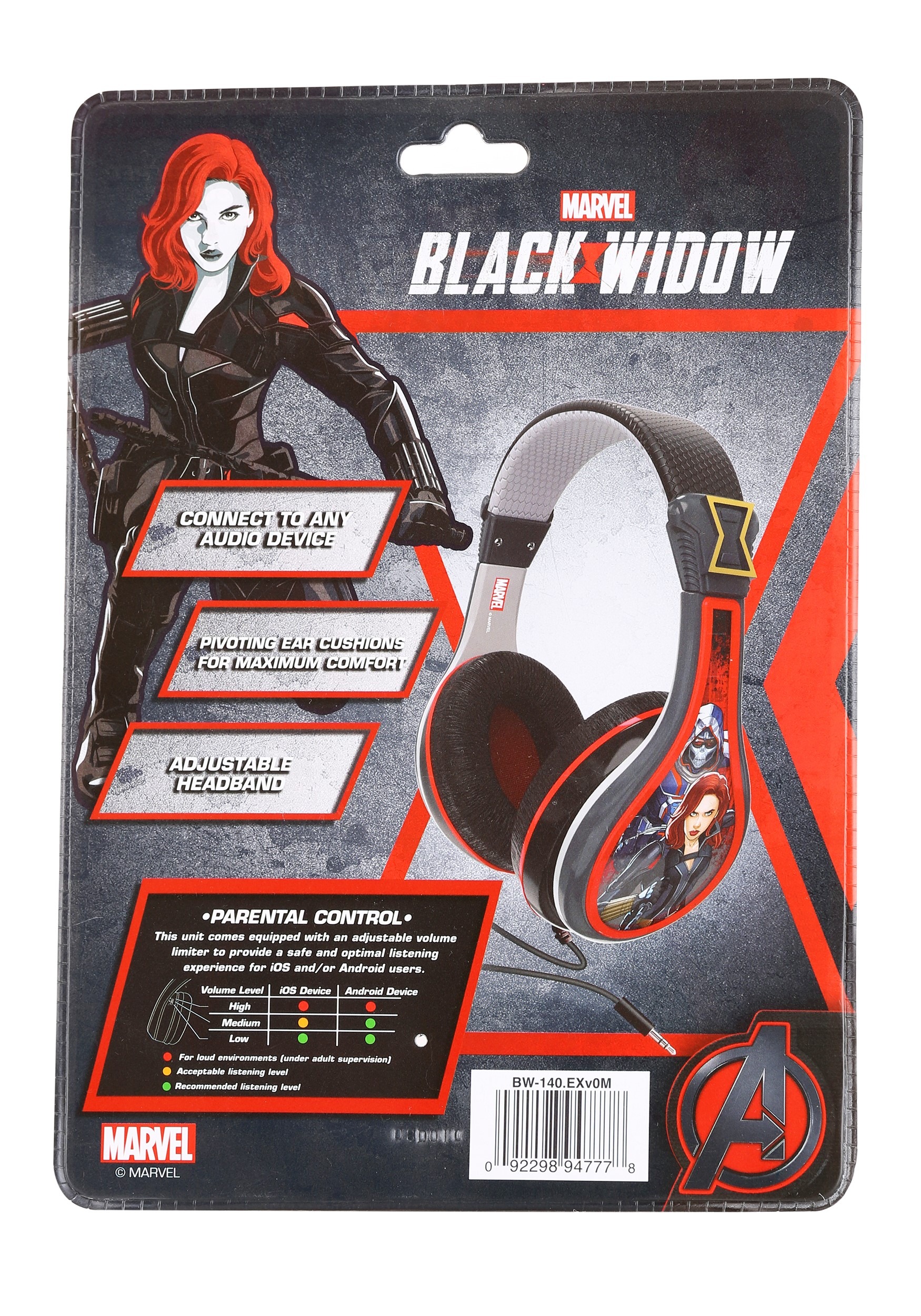 Marvel Black Widow Youth Headphones