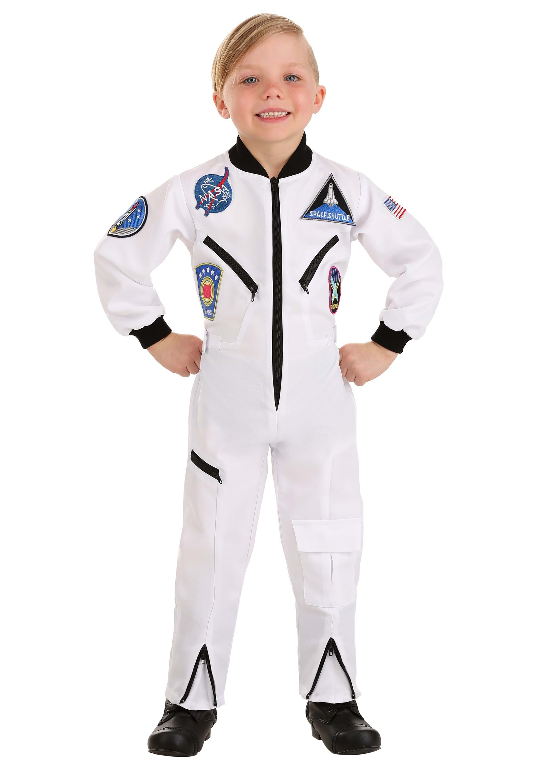 White Astronaut Toddler Jumpsuit Costume , Kid's Astronaut Costumes