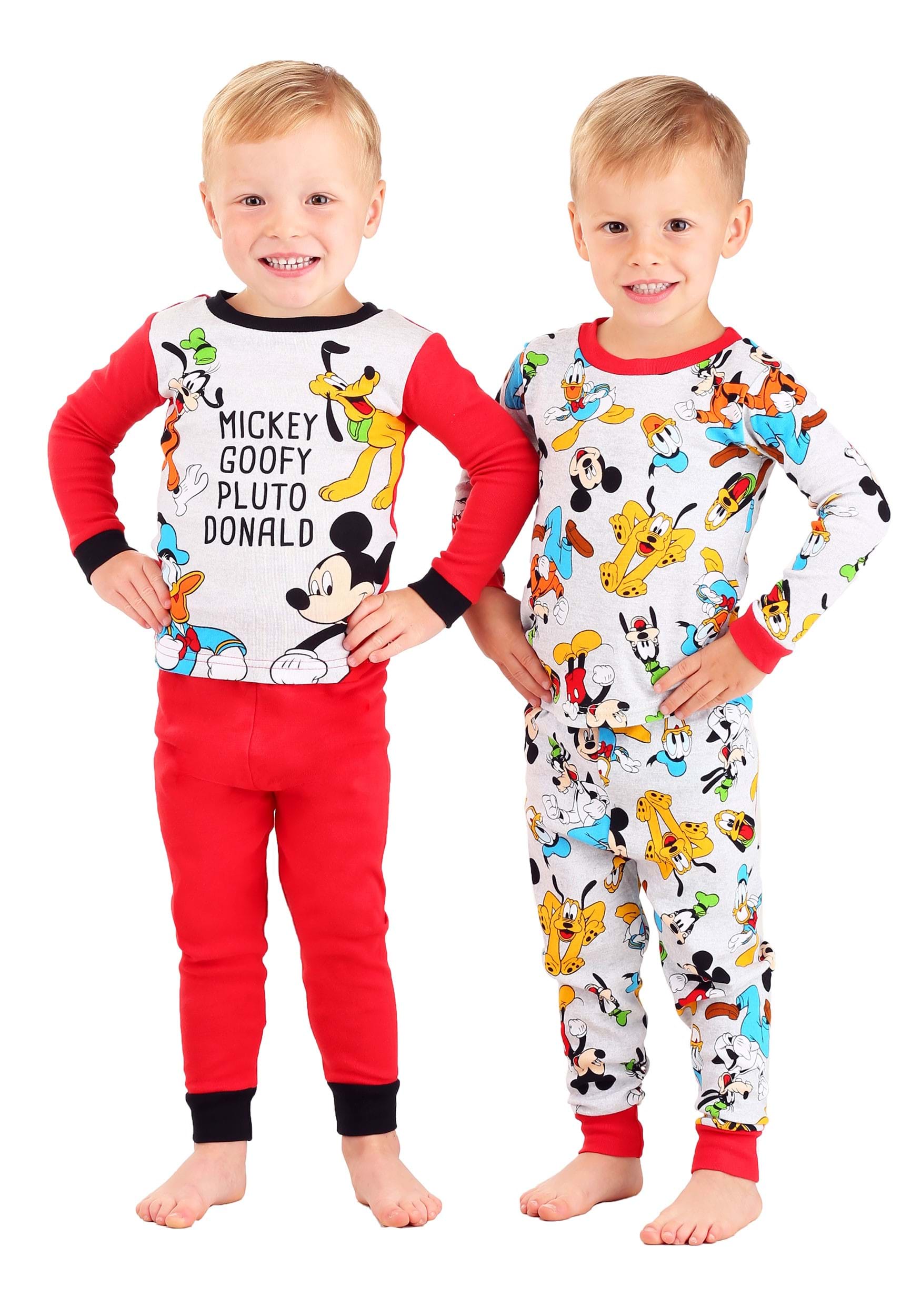 Mickey Goofy Pluto Donald 4 Piece Sleepwear for Toddlers