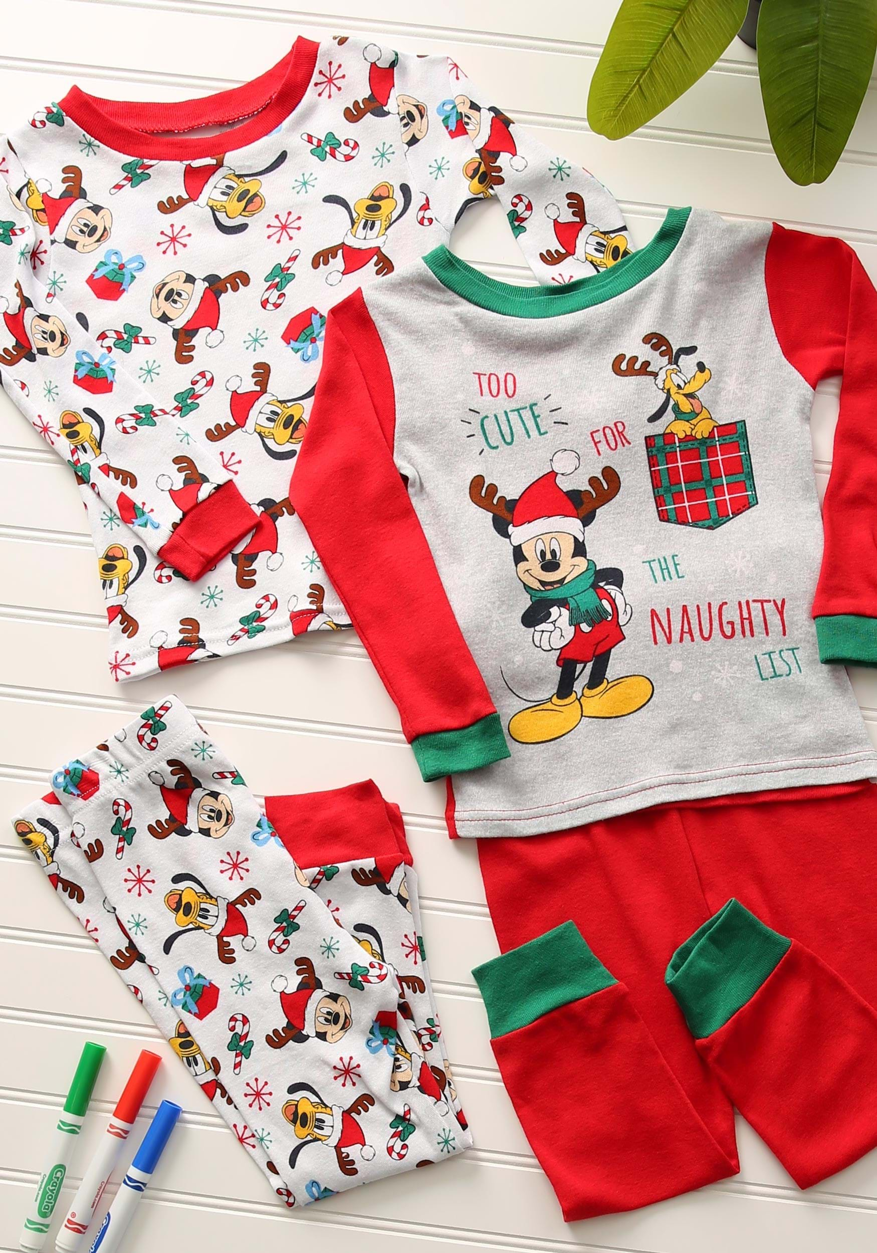 Toddler Holiday Mickey 4 Piece Sleepwear Set