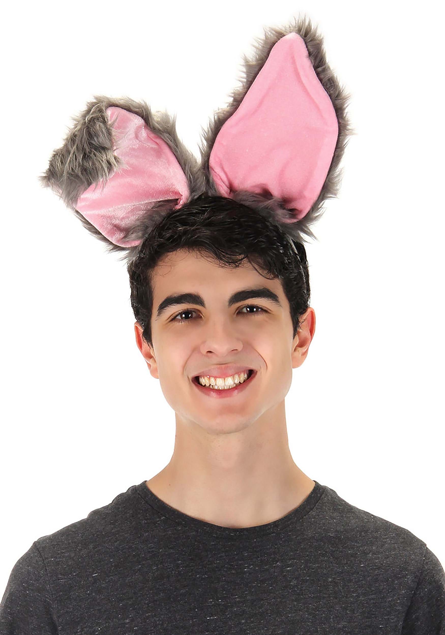 Gray Bendy Bunny Ears Costume Accessory Headband , Animal Ears