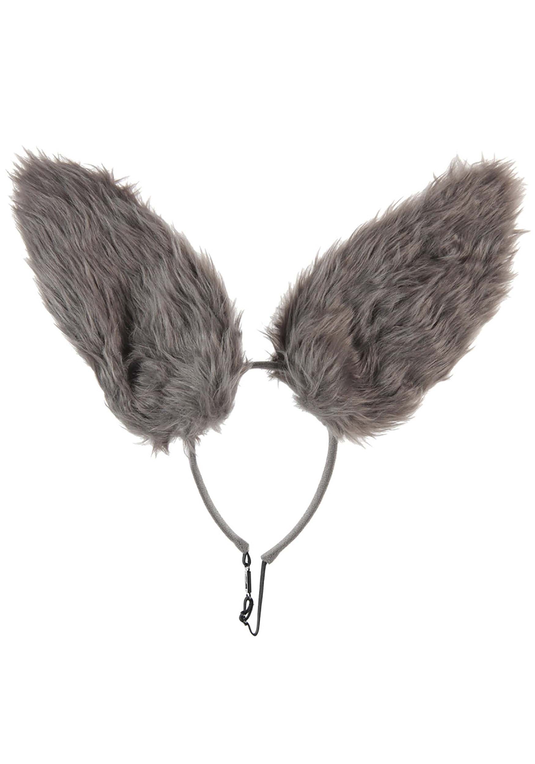 Gray Bendy Bunny Ears Costume Accessory Headband , Animal Ears