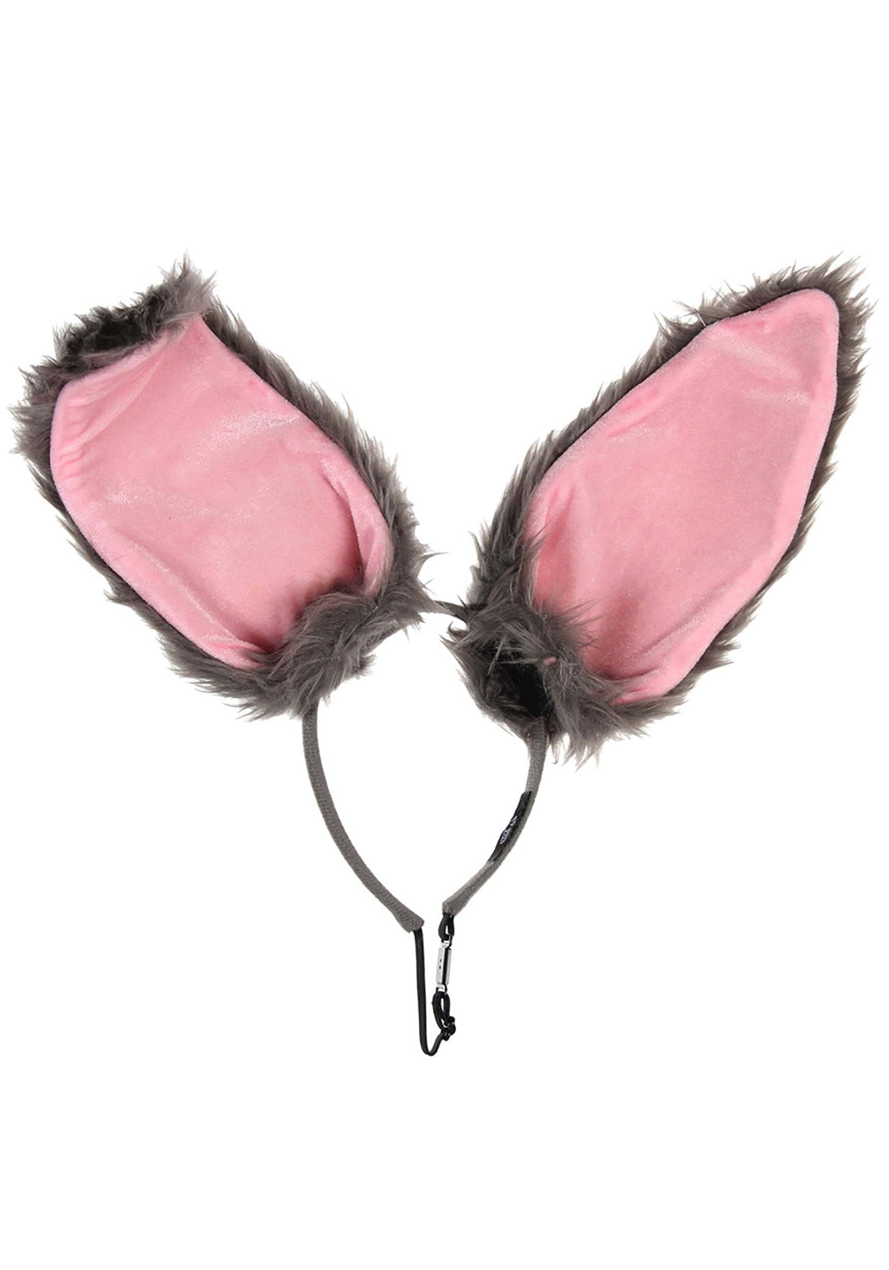 Gray Bendy Bunny Ears Costume Accessory Headband , Animal Ears