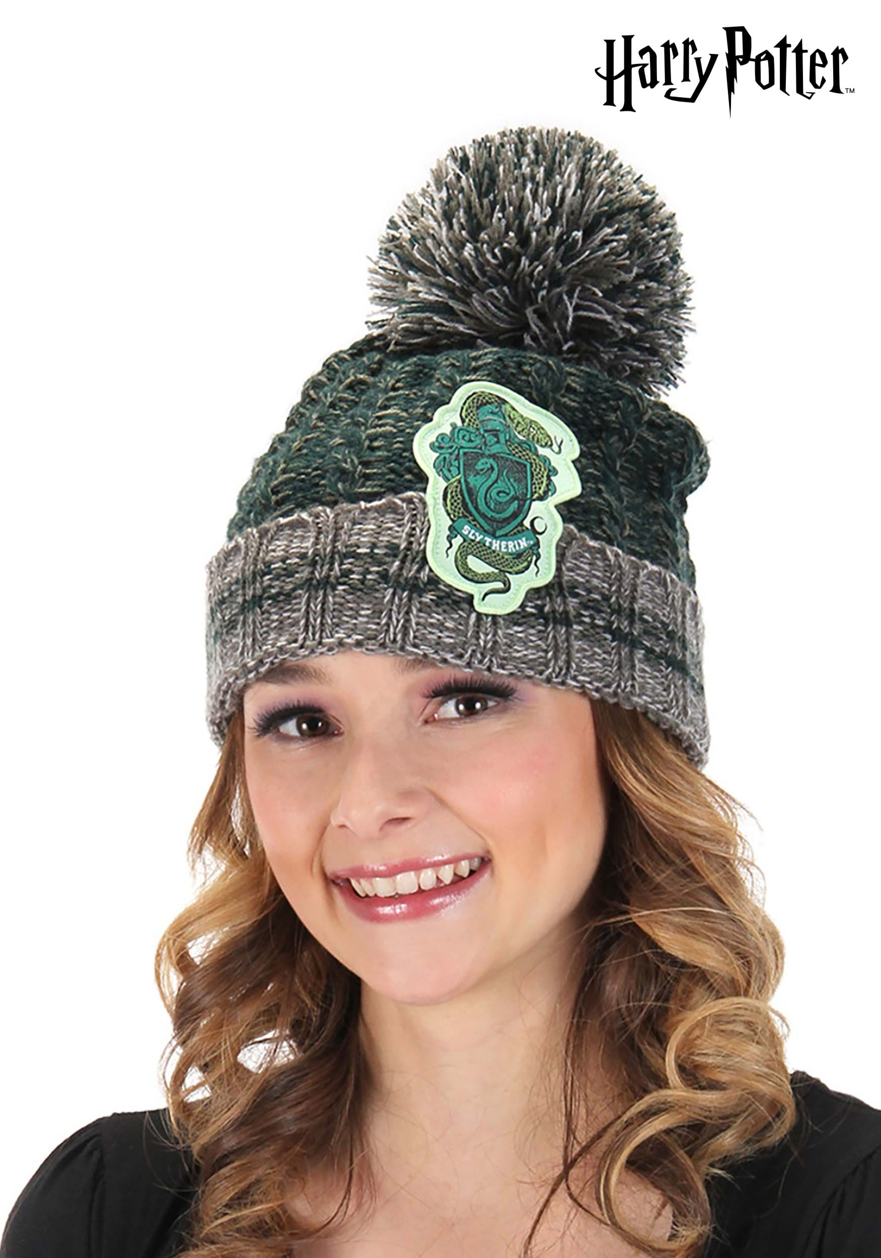 Slytherin Pom Green Beanie