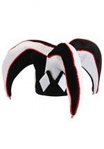 Court Jester Plush Hat Black and White