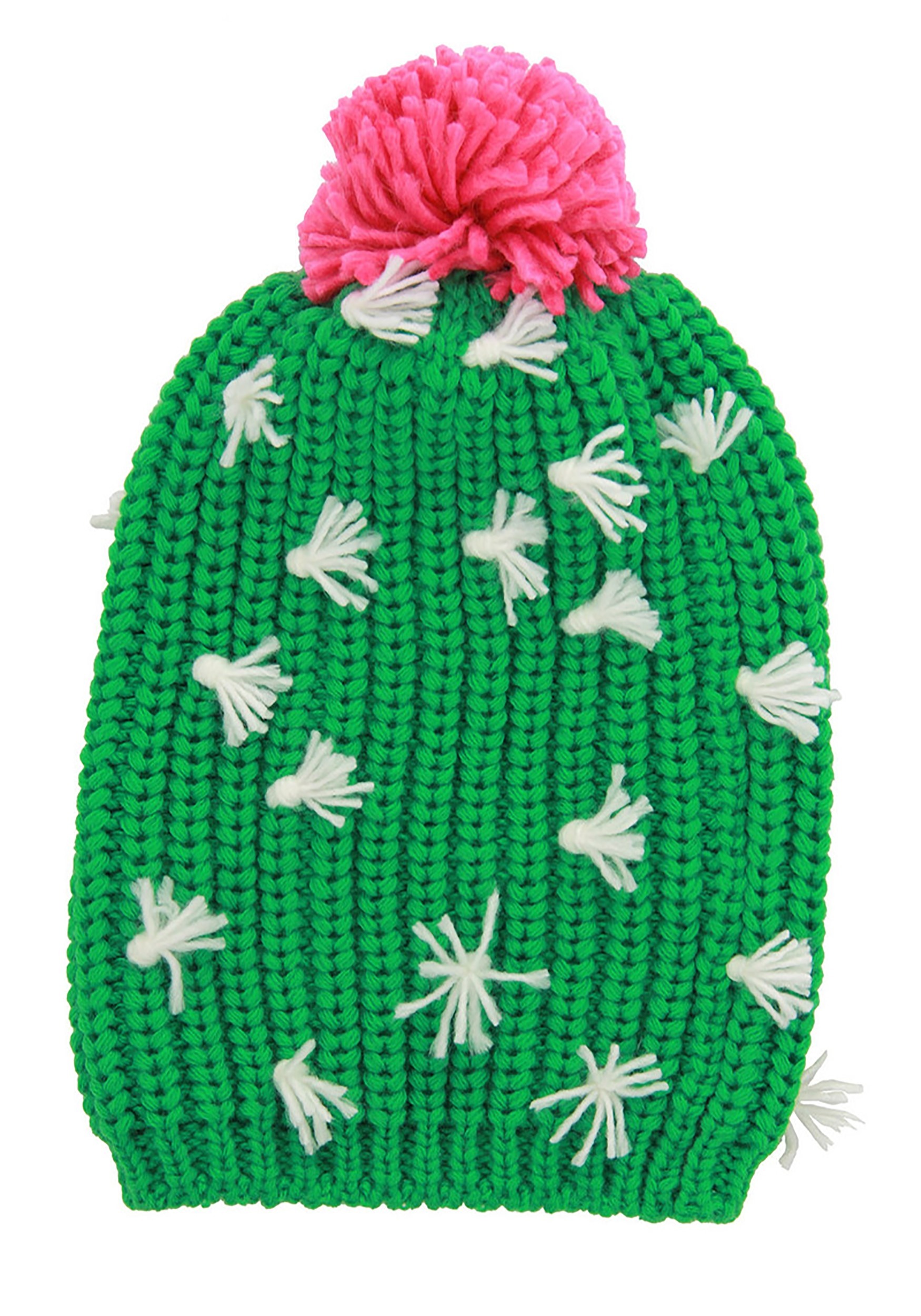 Adult Knit Cactus Slouch Beanie , Knitted Hat
