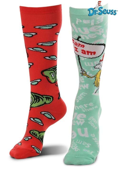 Mismatched Knee High Costume Socks - Green Eggs & Ham