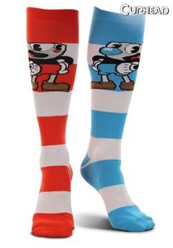 Striped Knee High Socks - Cuphead & Mugman