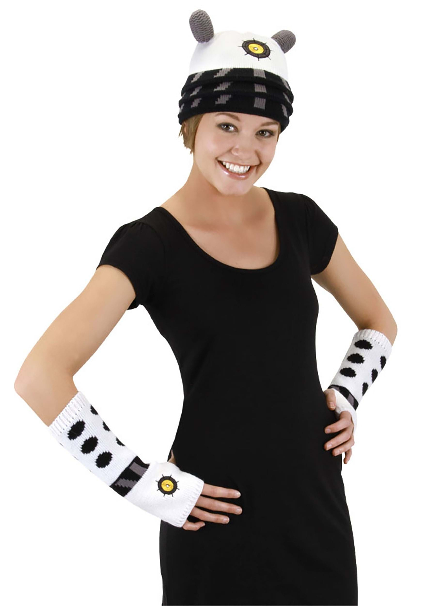 Dalek White Knit Arm Warmers