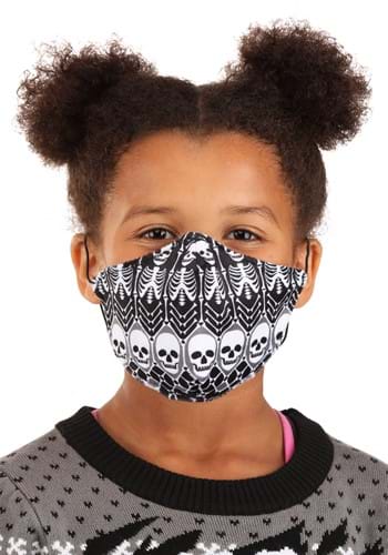 Skeleton Pattern Sublimated Face Mask for Kids