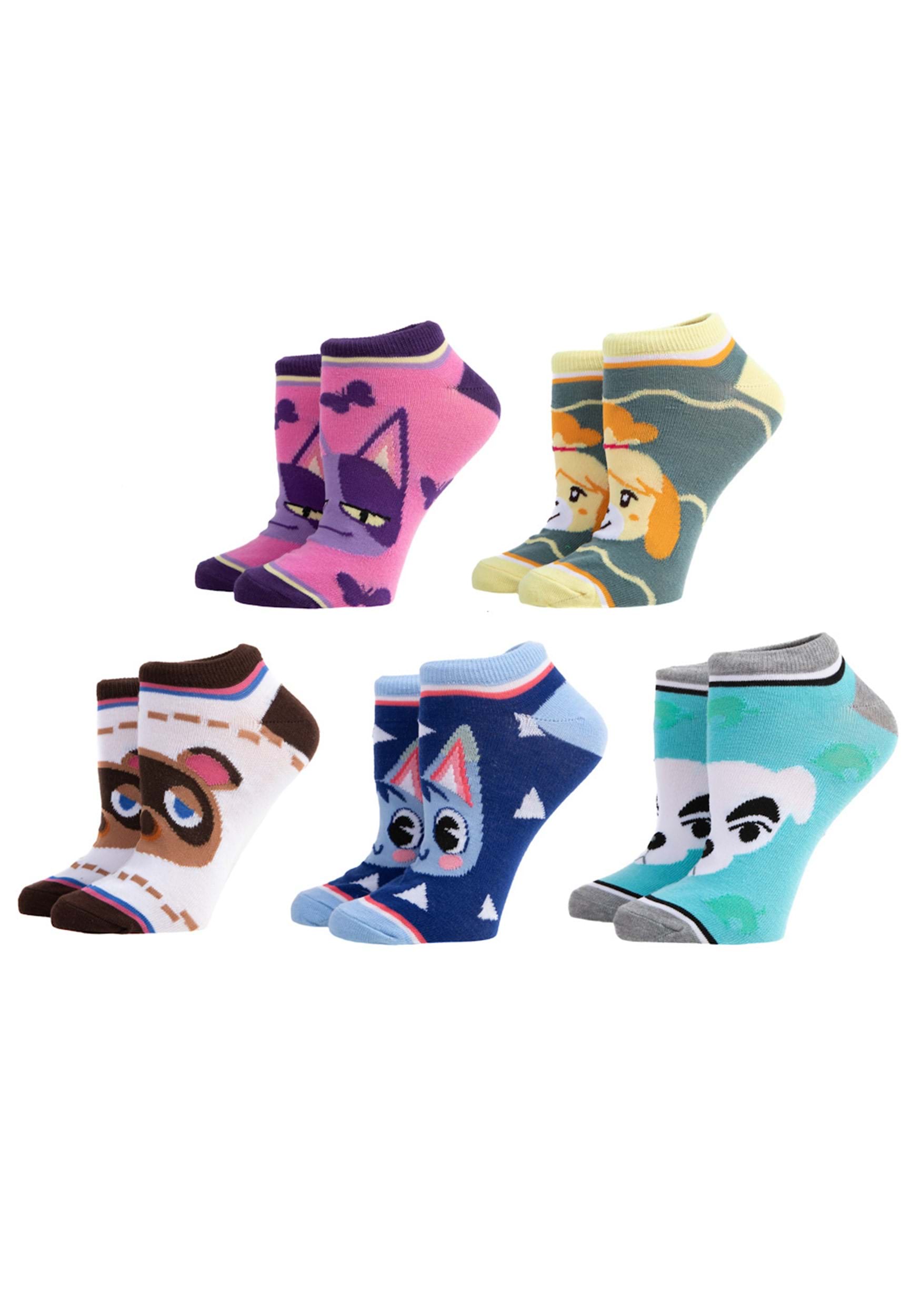5 Pair Animal Crossing Ankle Sock Pack