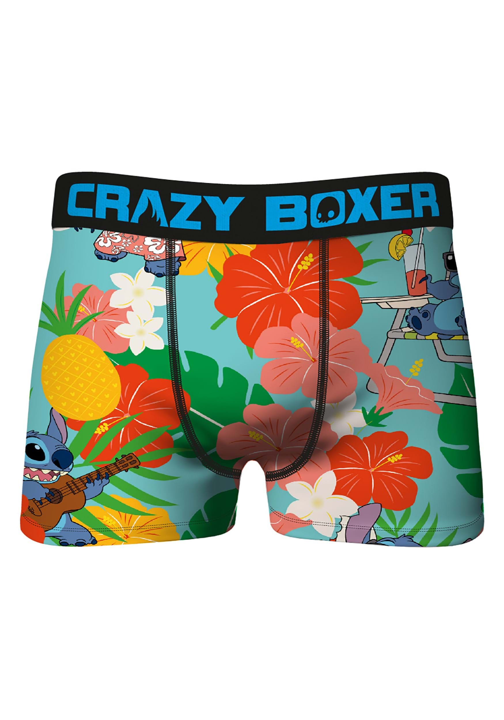 Crazy Boxers Mens Floral Stitch Print Boxer Brief