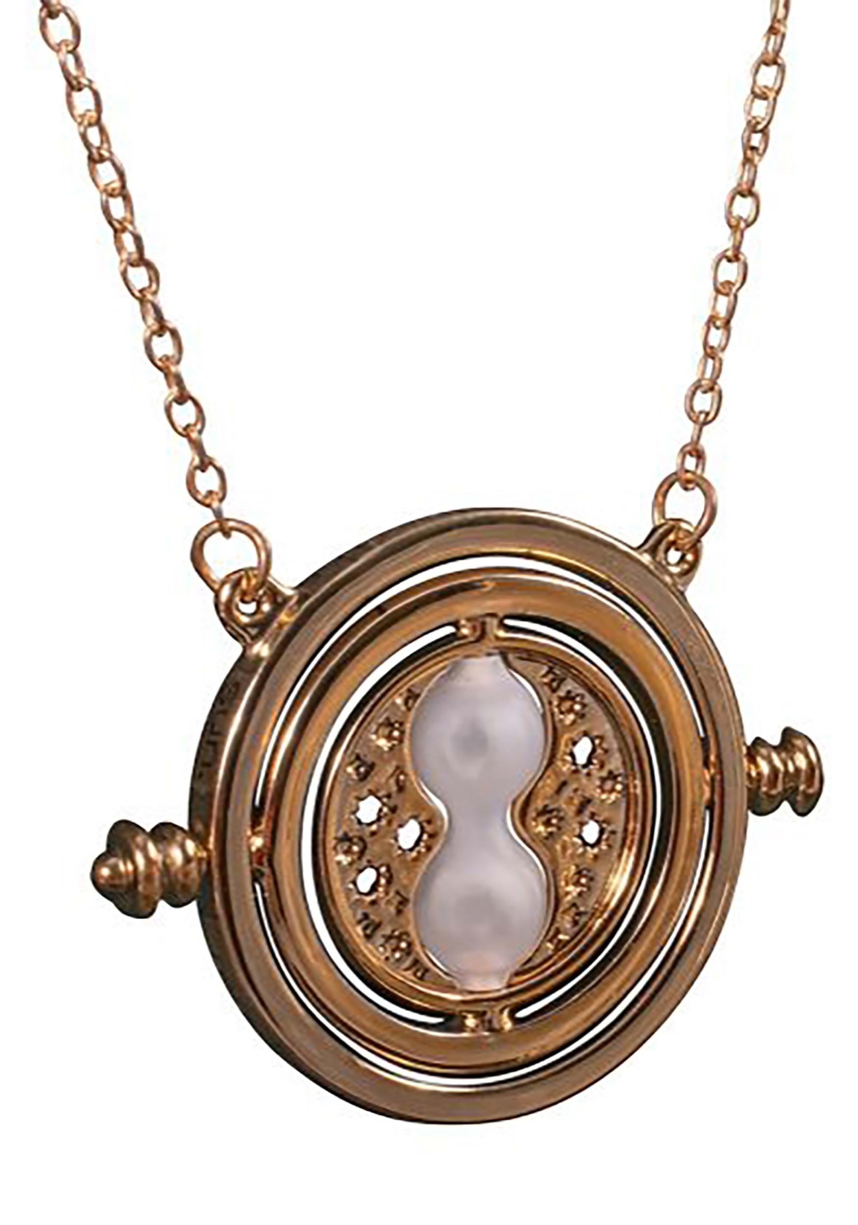 Harry Potter Time Turner Necklace Hermione Granger Rotating Spins Gold  Hourglass - Jewelry - Accessories - Themes |Costumes-AU