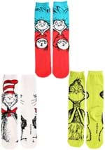 Dr. Seuss Characters Adult Crew Socks 3 Pack Alt 5