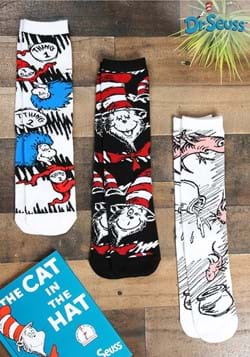 Adult The Cat in the Hat Crew Sock 3 Pairs Set