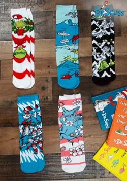 Adult Dr Seuss Patterns 5 Pairs Crew Sock Set