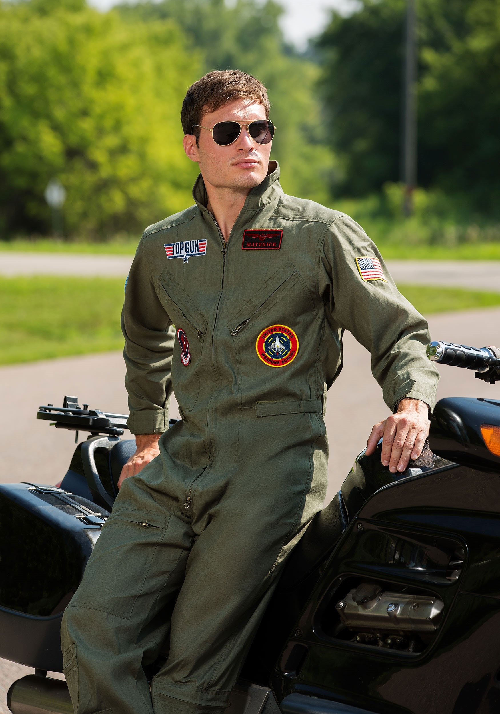 Top Gun Costume Flight Suit For Men Pilot Halloween Costume