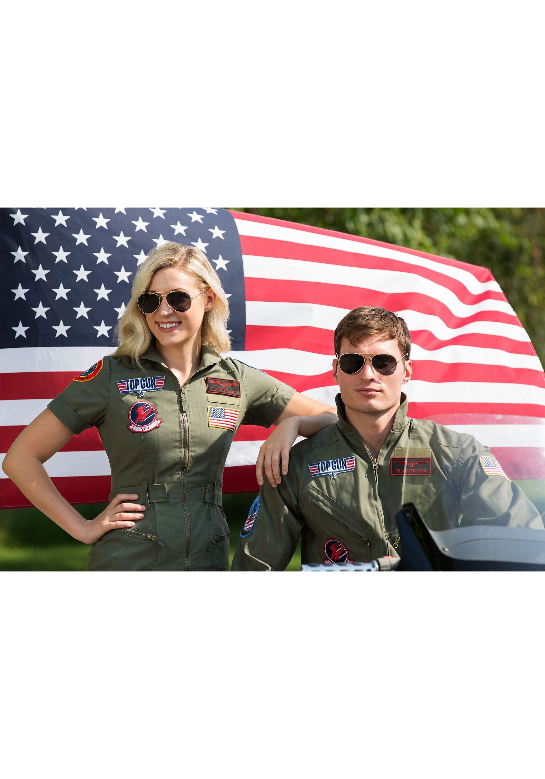 Top Gun Costume Flight Suit For Men , Pilot Halloween Costume