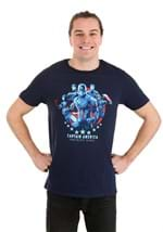 Marvel Saga Captain America Navy Adult T-Shirt Alt 2