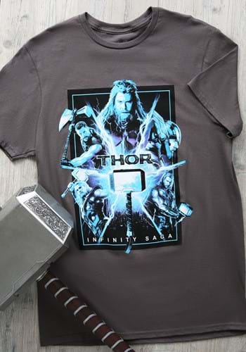 Marvel Saga Thor Adult Charcoal Shirt