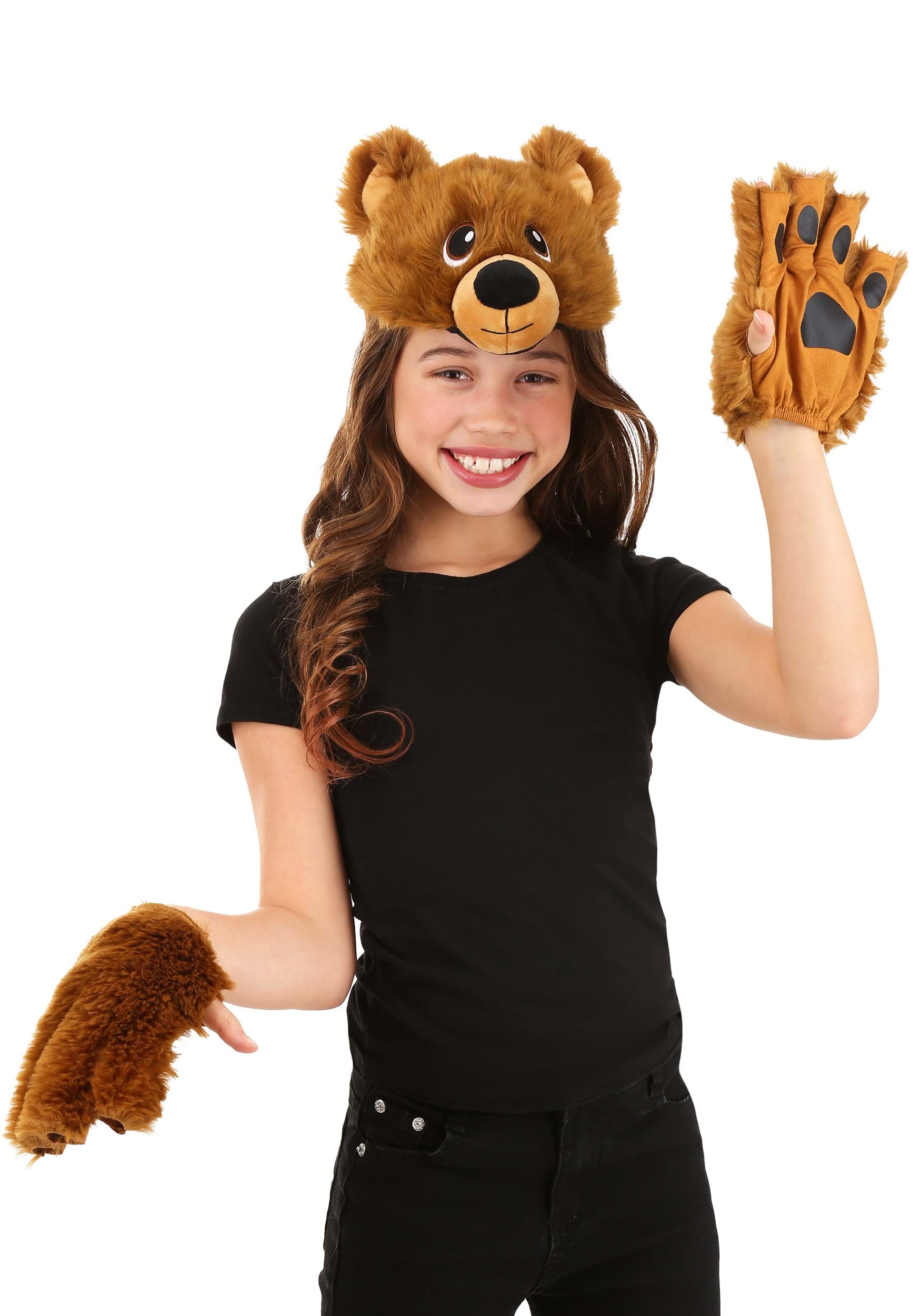 Bear Plush Headband & Paws Kit , Animal Accessory Kits