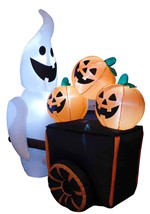 Inflatable 6ft Pumpkin Vendor Ghost Alt 2