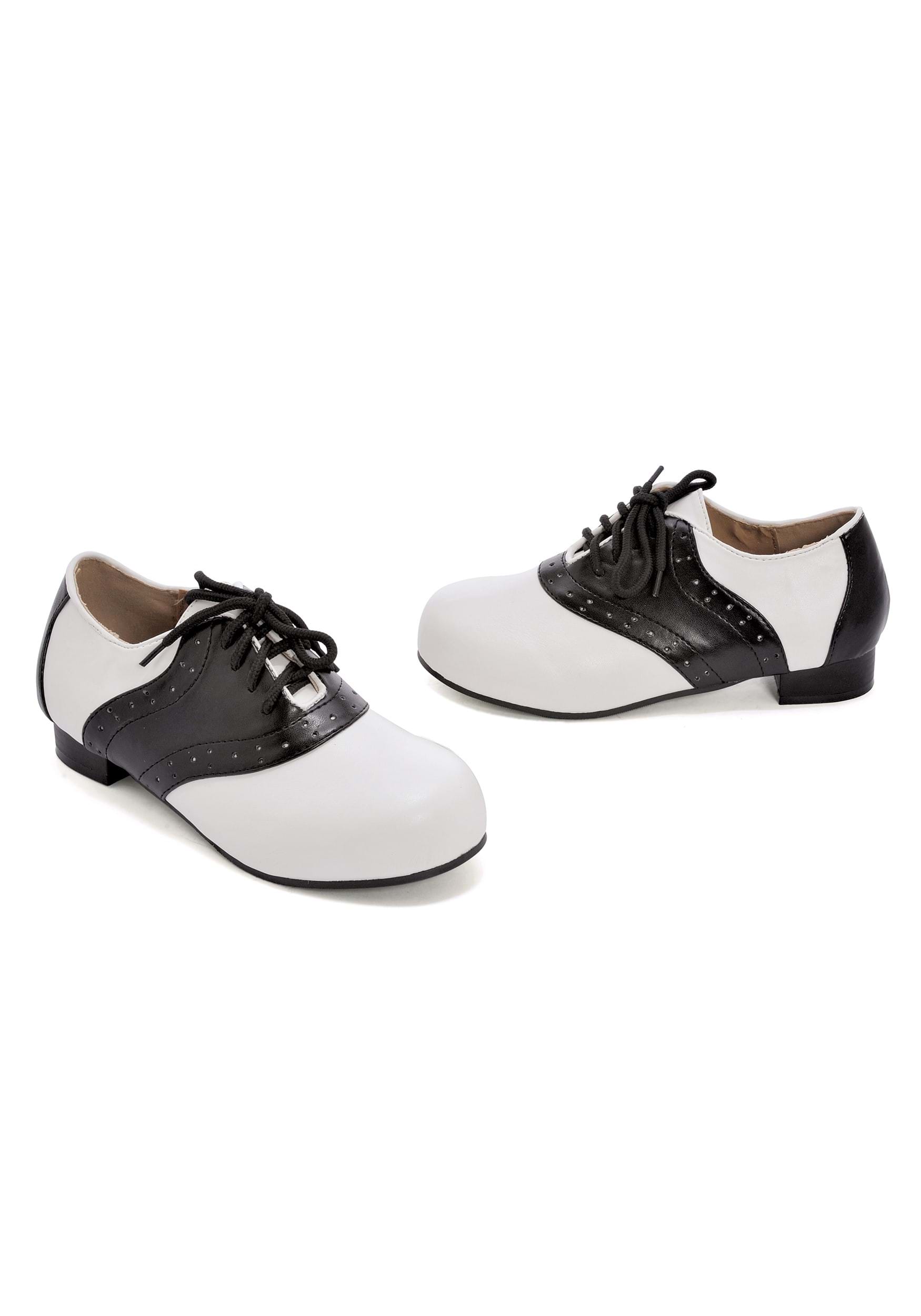 Black And White Saddle Girl's Shoes , Girl's Costume Shoes