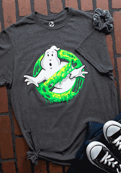 Ghostbusters Logo Slimy Glow in the Dark Adult T-S