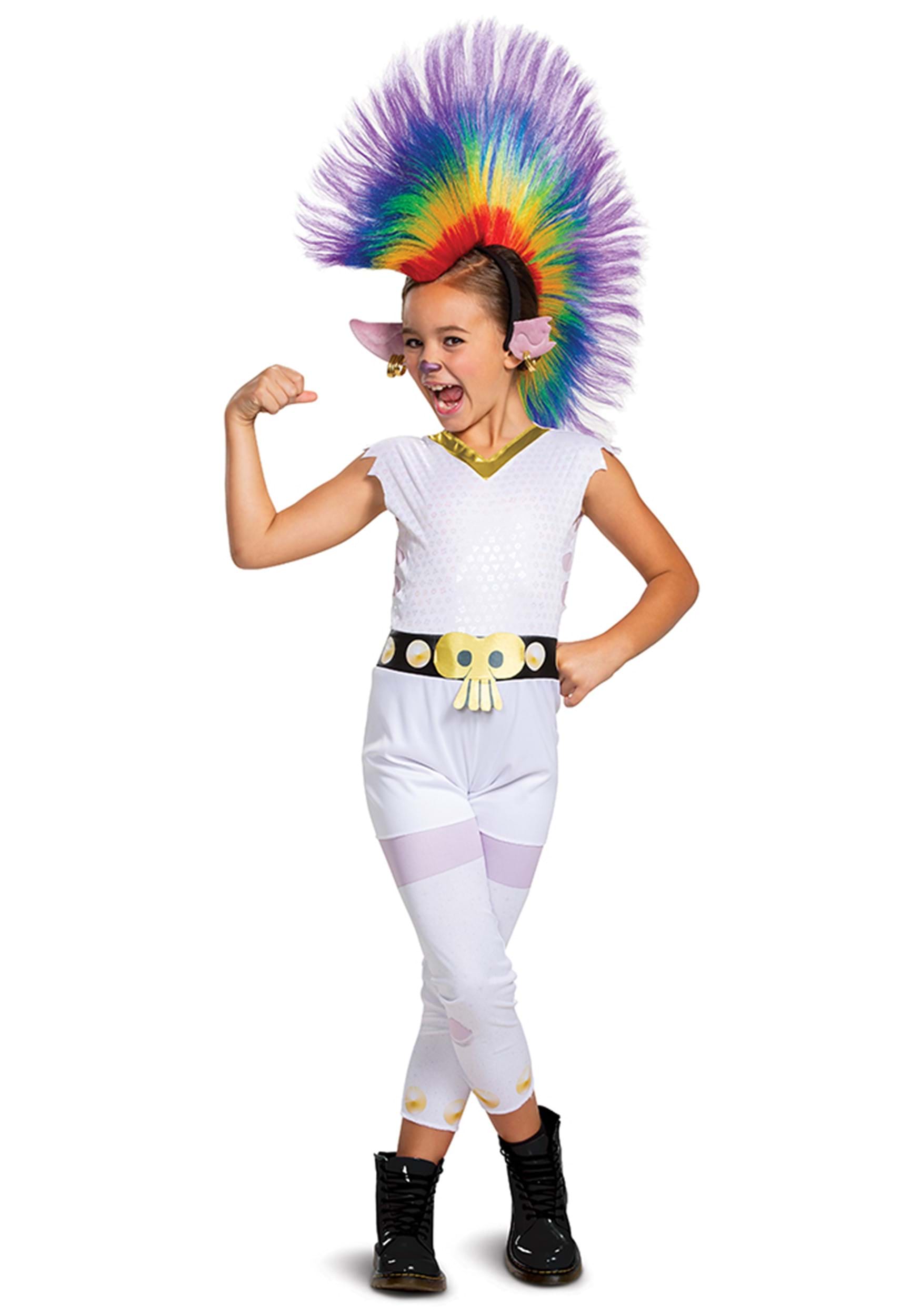 Trolls Barb Rainbow Classic Kid's Costume With Wig