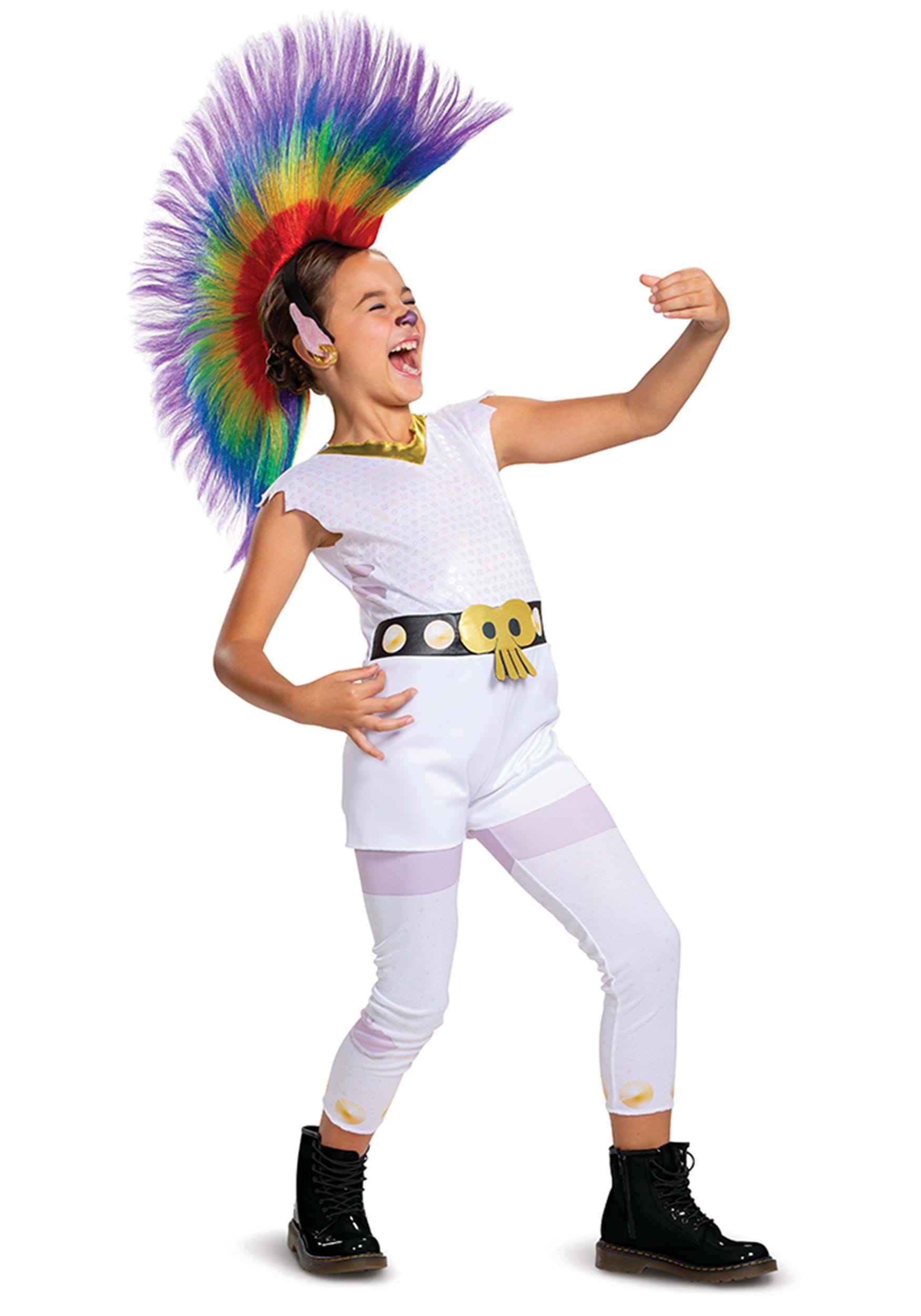 Trolls Barb Rainbow Classic Kid's Costume With Wig