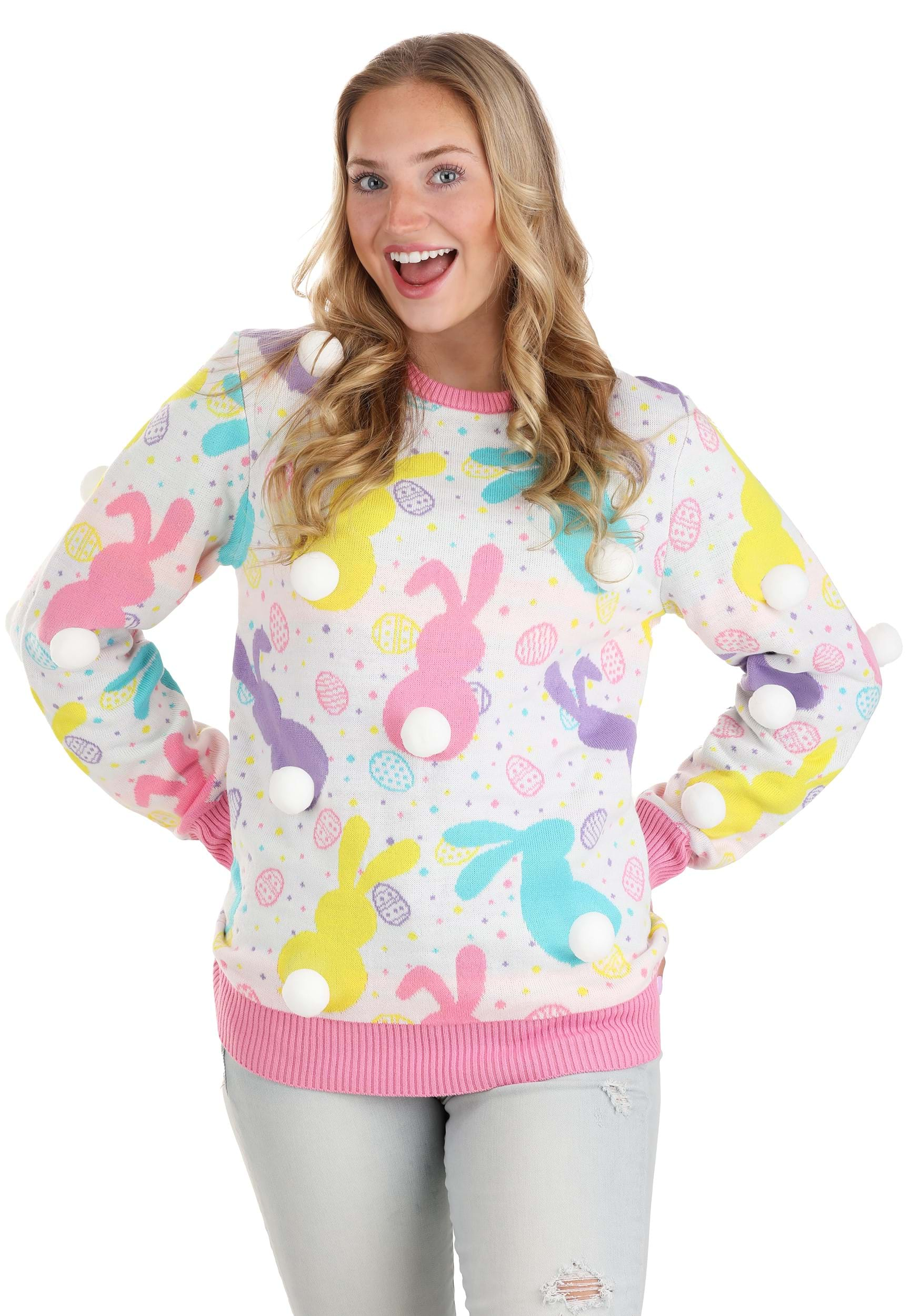 Easter Bunny Adult Ugly Sweater , Easter Apparel