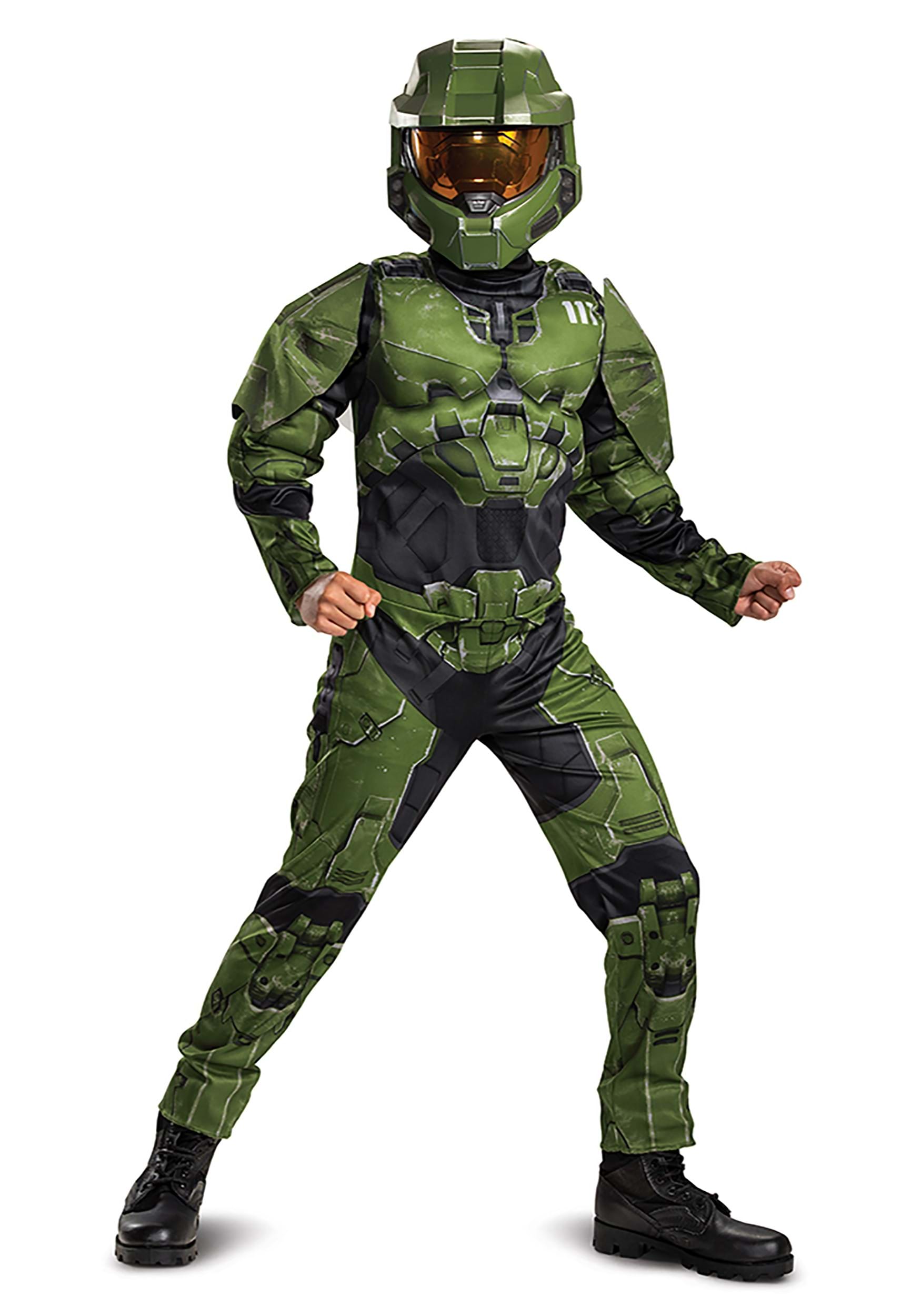 Kid's Halo Infinite Master Chief Muscle Costume