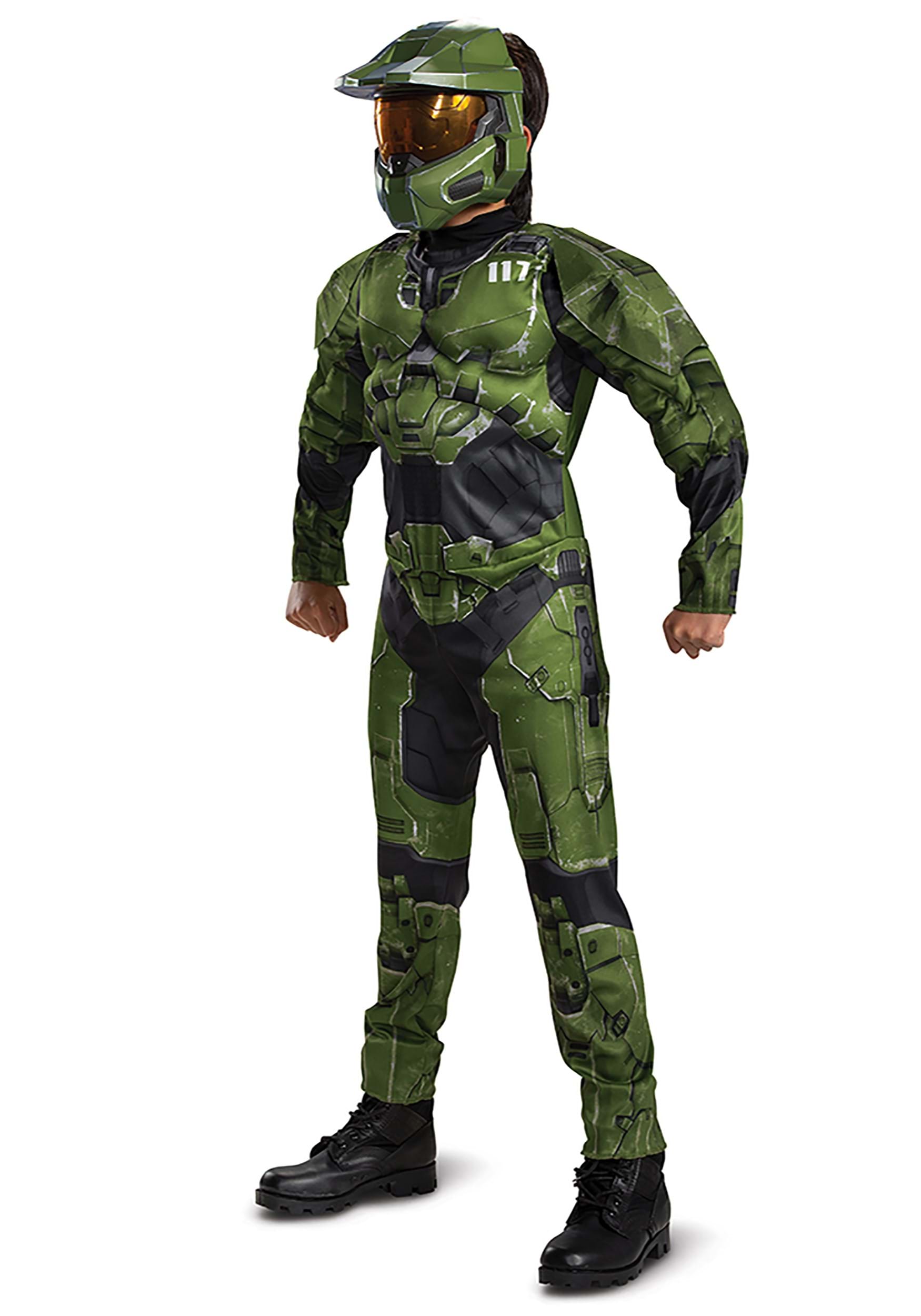 Kid's Halo Infinite Master Chief Muscle Costume