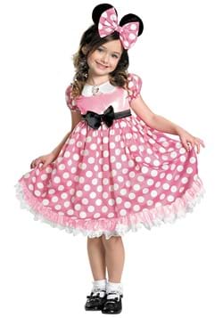 Girls Minnie Mouse Pink Glow in the Dark Dot Dress