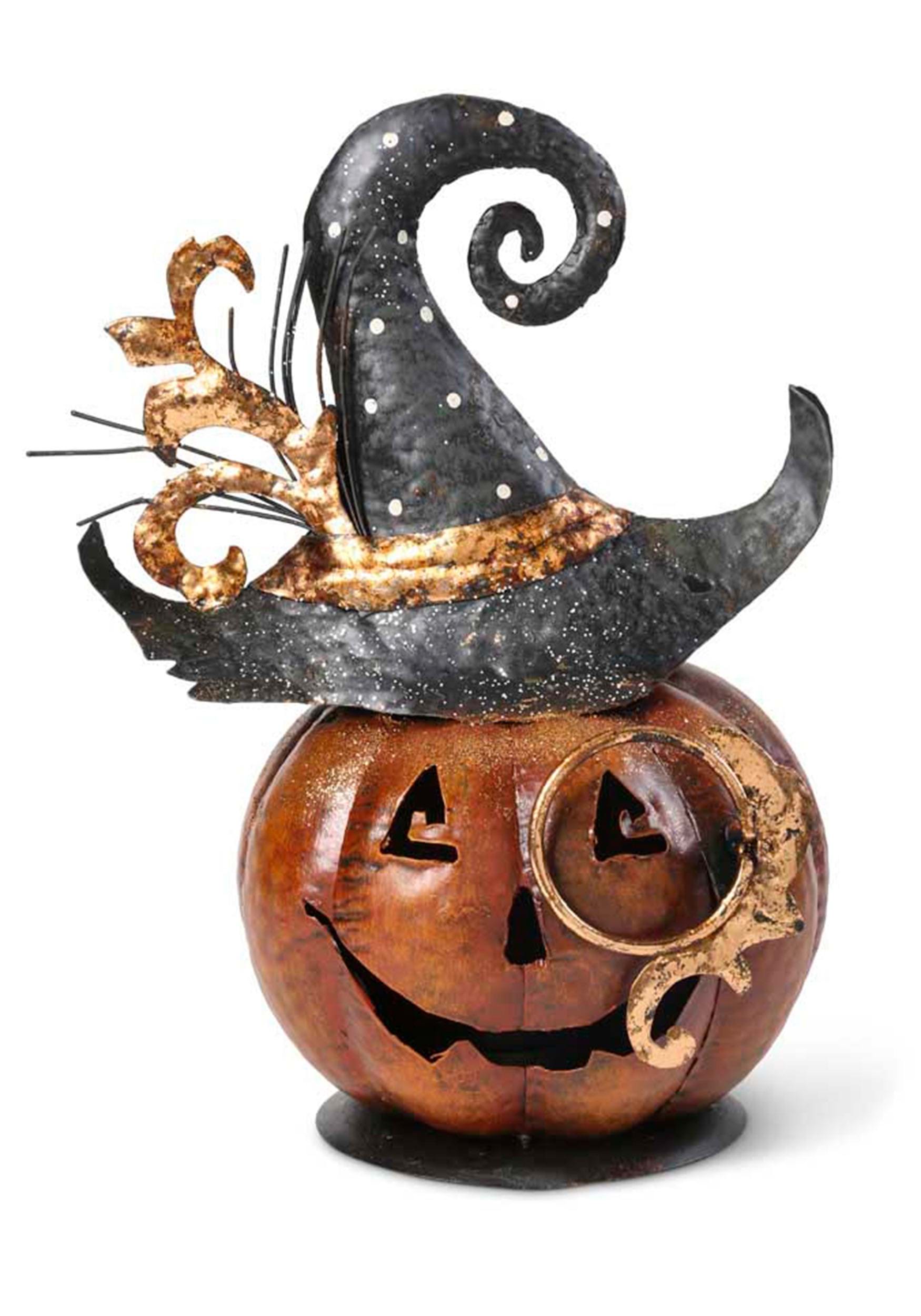 11 Inch Metal Jack 'O Lantern Halloween Decoration , Pumpkin Decorations